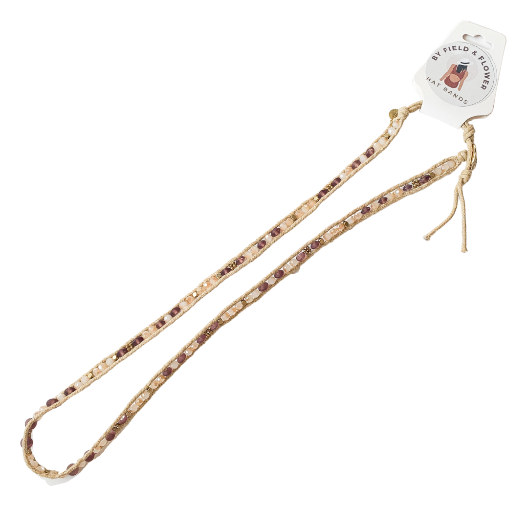Plum Beaded Hat Band